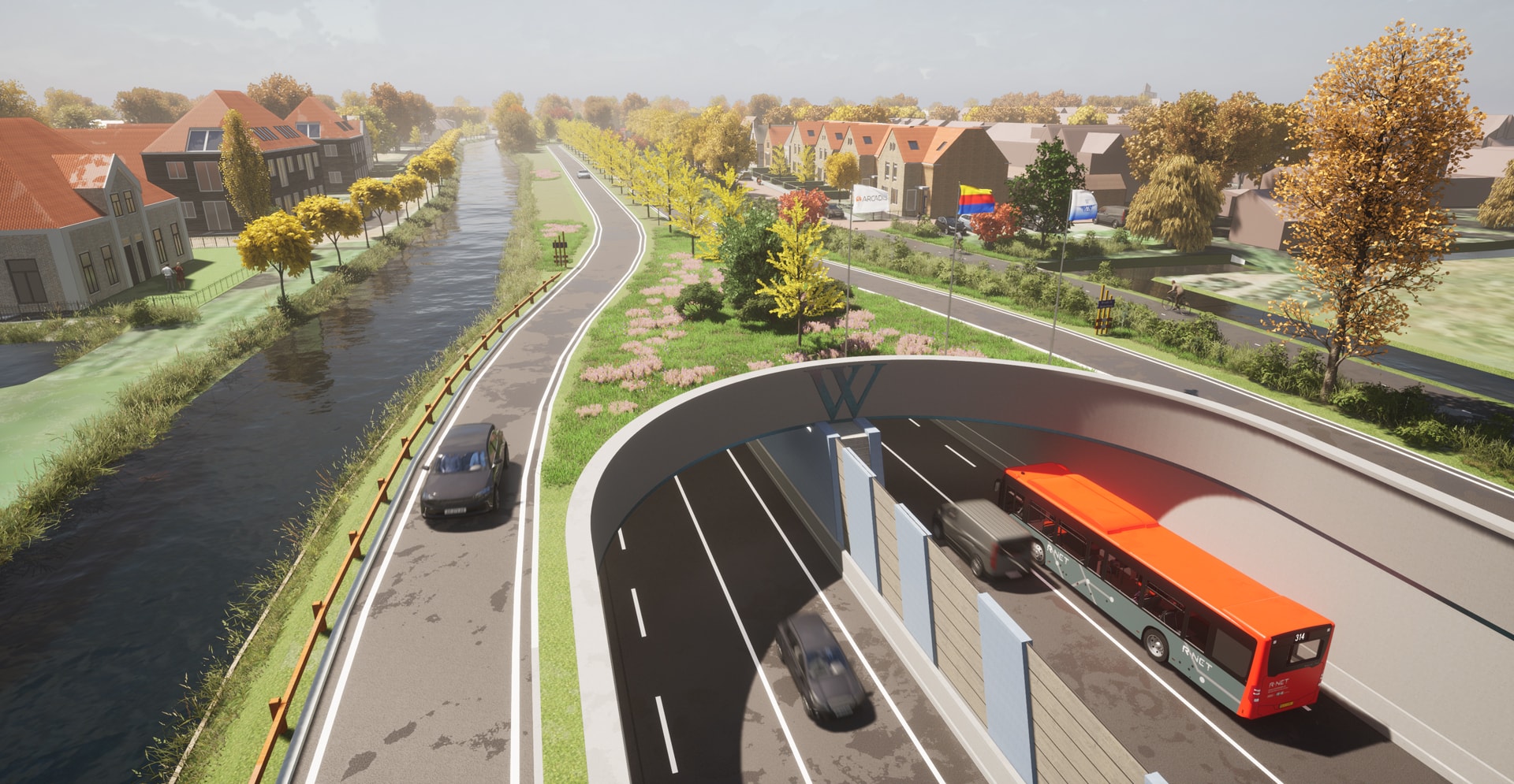 Onderdoorgang N247 oostelijke tunnelmond