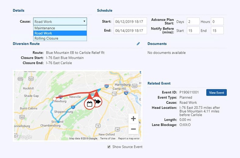 User-friendly web-based interface of location position on map.
