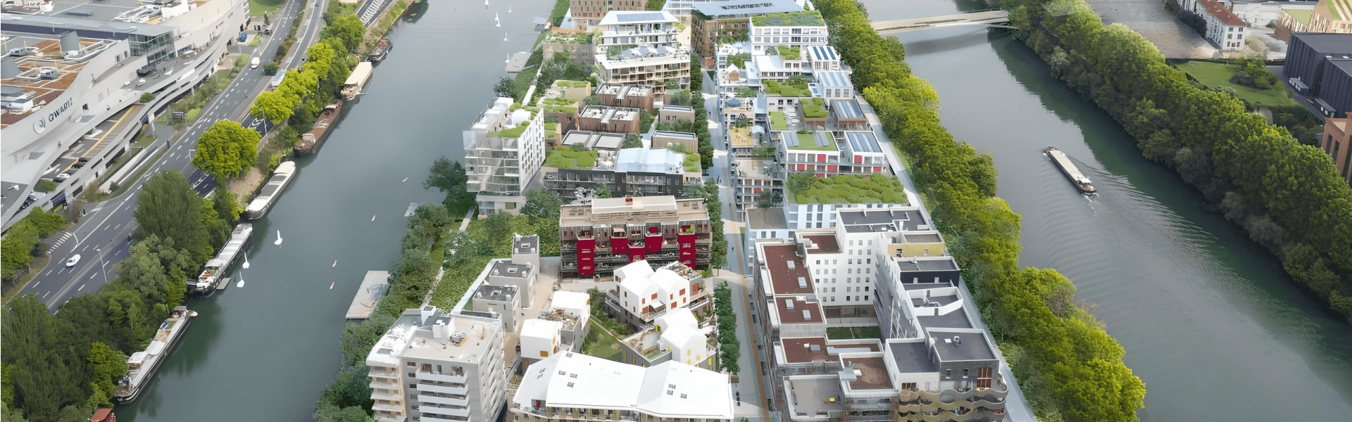 aerial view of the athletes olympic village paris 2024