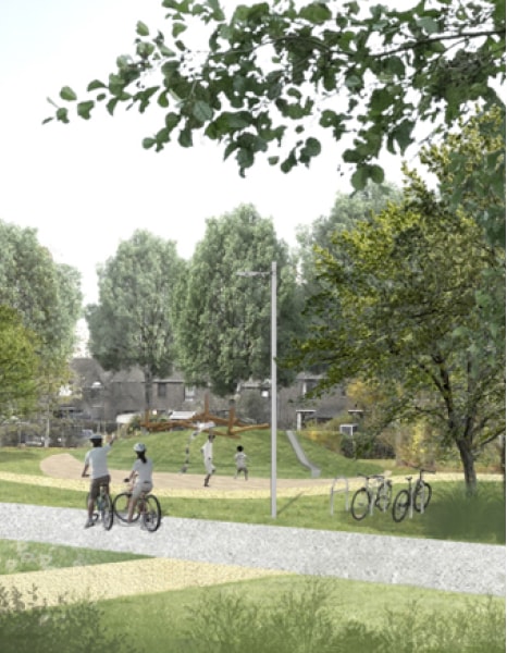 Nieuw park en fietspaden in Kortrijk Noord